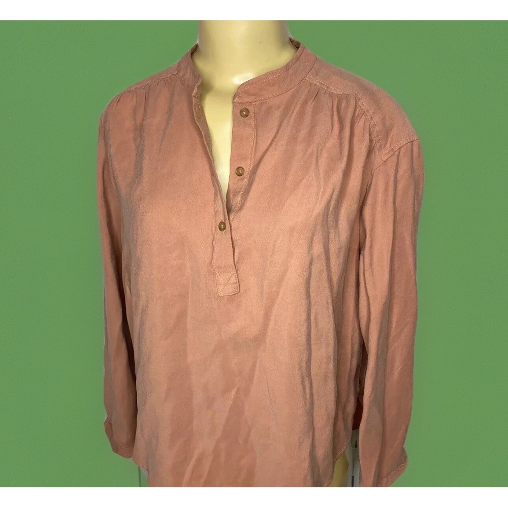 Lou & Grey Soft Knit Long Sleeve Top Womens XS Dusty Mauve Pink Blouse Shirt